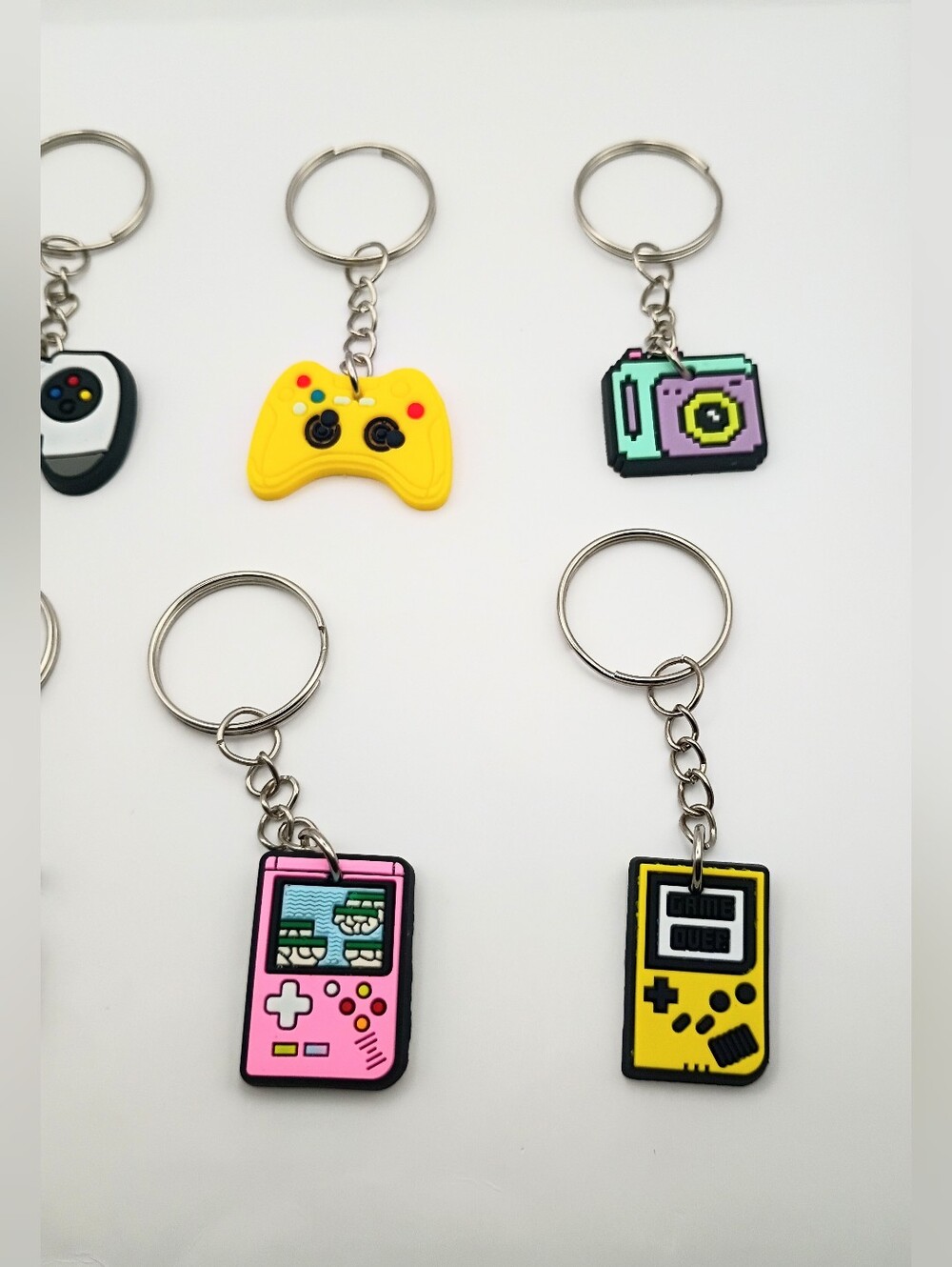 8pc Gamer PVC Keychain Set Retro Video Game Controller Backpack Charm Gift - Picture 3 of 3